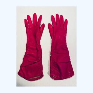 FUCHSIA ANN TAYLOR LONG LEATHER GLOVES